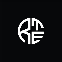 RTE logo RTE icon RTE monogram RTE letter minimalist Circle flat Unique modern abstract logo design.