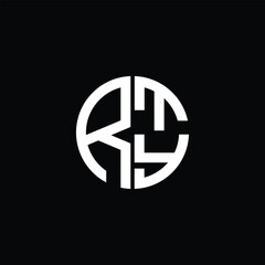 RTY logo RTY icon RTY monogram RTY letter minimalist Circle flat Unique modern abstract logo design.