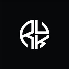RUK logo RUK icon RUK monogram RUK letter minimalist Circle flat Unique modern abstract logo design.