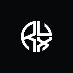 RUX logo RUX icon RUX monogram RUX letter minimalist Circle flat Unique modern abstract logo design.