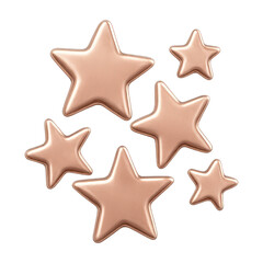 Obraz premium PNG Glossy metallic star shapes