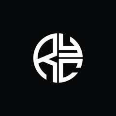 RYC logo RYC icon RYC monogram RYC letter minimalist Circle flat Unique modern abstract logo design.