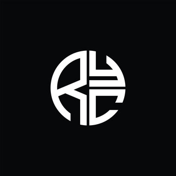 RYC logo RYC icon RYC monogram RYC letter minimalist Circle flat Unique modern abstract logo design.