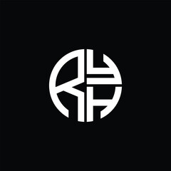 RYH logo RYH icon RYH monogram RYH letter minimalist Circle flat Unique modern abstract logo design.