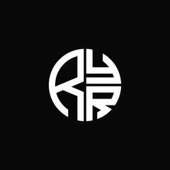 RYR logo RYR icon RYR monogram RYR letter minimalist Circle flat Unique modern abstract logo design.