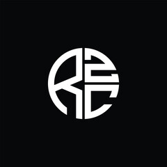 RZC logo RZC icon RZC monogram RZC letter minimalist Circle flat Unique modern abstract logo design.