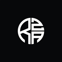 RZA logo RZA icon RZA monogram RZA letter minimalist Circle flat Unique modern abstract logo design.