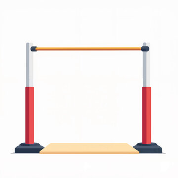 Gymnastic parallel bars on a wooden floor in minimalist style  