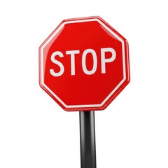 3d stop sign traffic road safety regulatory street octagon red