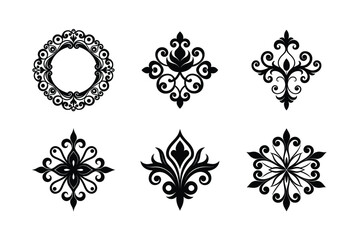 Obraz premium Intricate heritage ornament designs for decoration Silhouette Vector illustration