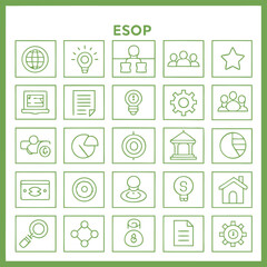 Fototapeta premium Esop employee stock ownership plan icons silhouette isolated on transparent background