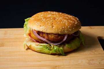 juicy burger with beef cutlets