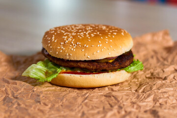 juicy burger with beef cutlets