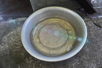 aluminum basin with water. They represent prostate, modesty and purity of simple rural life.