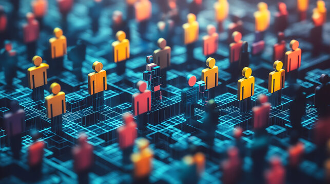 Collaborative workspace using neural interfaces connected to project orbs changing color with progress levels indicating task completion status visually and intuitively