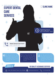 Dental Care Services Clinic Poster Design Template