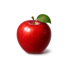 single fresh red apple with glossy skin