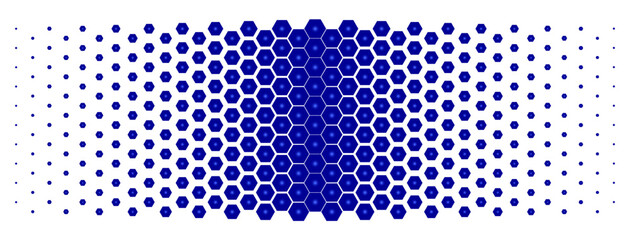 Halftone hexagons background. Honeycomb. Color effects in vector.