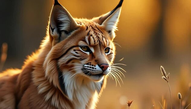 Canadian lynx crying with a plaintive call