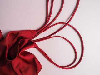Close-up of silk underwear fabric for women. Erotic lingerie