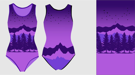 Elegant Vector Leotard Designs for Gymnastics and Dancewear
