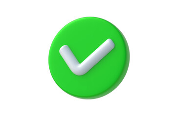 Checkmark isolated on white background. Tick symbol. Confirmation sign. 3d render