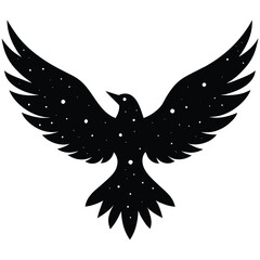 eagle with wings bird, vector, eagle, wing, tattoo, silhouette, illustration, wings, animal, flying, phoenix, feather