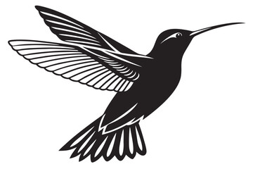 Obraz premium hummingbird logo black vector