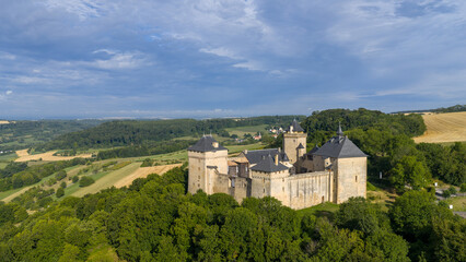 Fototapeta premium Le château de Malbrouck, sur les hauteurs du village de Manderen en Moselle, région Lorraine