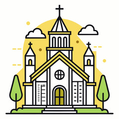 Fototapeta premium vector illustration of church