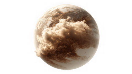 Cosmic Mystery: Clouds Swirling in Bronze Hues on an Imaginary World