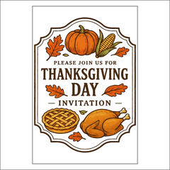 Thanksgiving Day Invitation Card Design