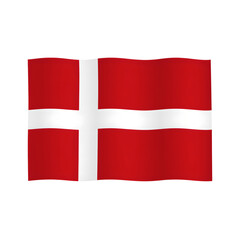 Danish flag Dannebrog with iconic Nordic cross design in white on a bold red background Simple striking and perfect for national themes