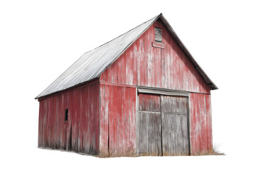 Obraz premium Traditional Red Barn Clipart with Transparent Background