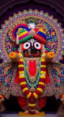 Jagannath deity image, hindu god jagannath, lord jagannath, jagannath puri, hinduism, indian culture