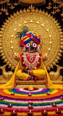 Jagannath idol hd wallpaper, hindu god jagannath photo, lord jagannath image, jagannath deity picture