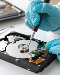 Obraz premium Professional Hard Drive Repair and Data Recovery - IT Expert Servicing Digital Storage
