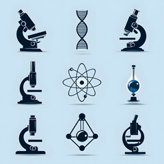 Science and Laboratory Icon Set – Minimal STEM Symbols Collection