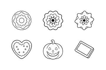 vector illustration of Cookies icon set  