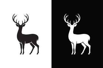 Deer icon isolated vector icon illustration on white background.