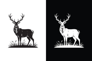 Deer icon isolated vector icon illustration on white background.