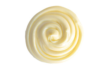 a swirl of cream on a white surface