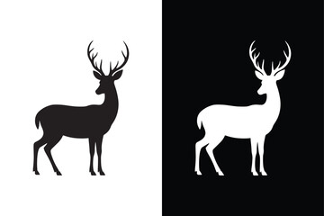 Deer icon isolated vector icon illustration on white background.