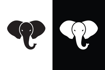 Elephant head icon isolated vector icon illustration on white background.