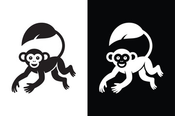 Monkey icon isolated vector icon illustration on white background.