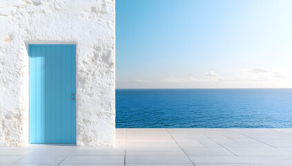 Blue Door Opens to Vast Ocean Horizon water