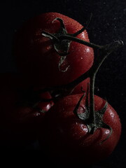 cherry tomatoes on black 