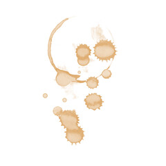 Coffee Stains Set. Vector Cup Rings and Splashes Isolated on White. EPS10