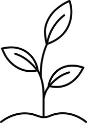 seedling growing plant icon line art vector illustration on transparent background
