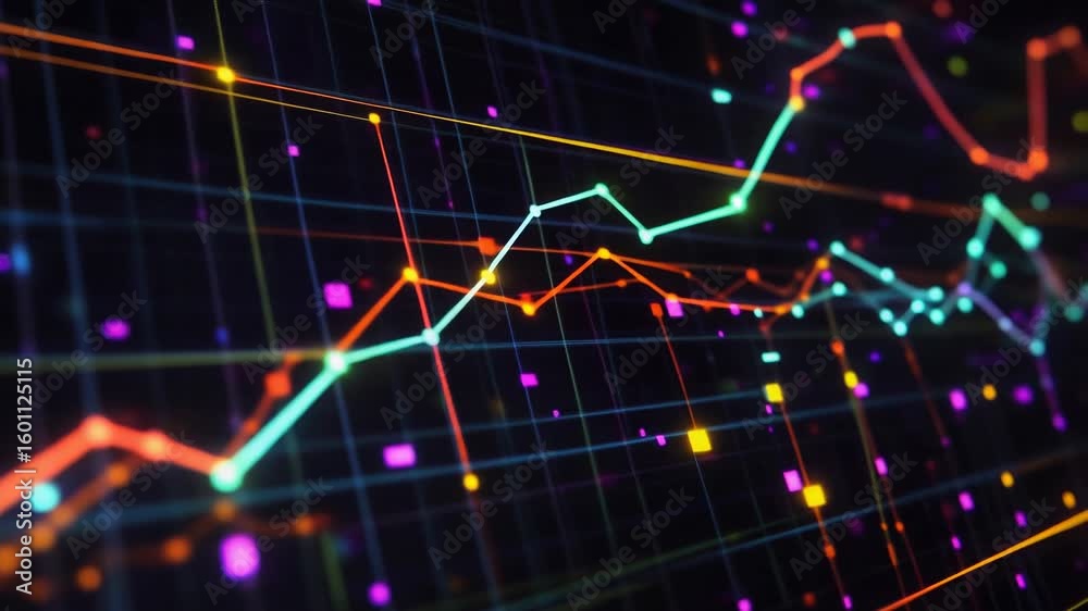 Poster a digital display showing a line graph